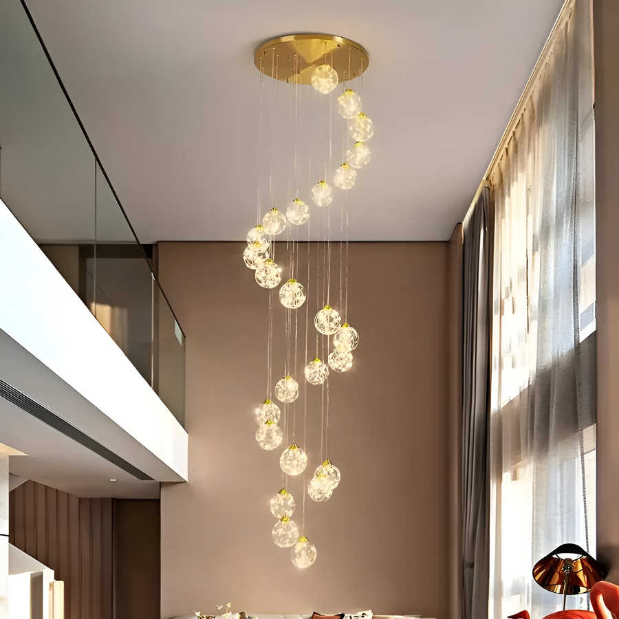 LED кристален полилей Kilkenny Culmino, 144W, неутрална светлина, диаметър 60 см, злато