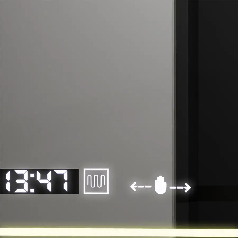 Правоъгълно LED огледало, 120x80cm, Venezia Sensor MotionGlow Marcello, Demister System, Clock & Thermometer, Dimable