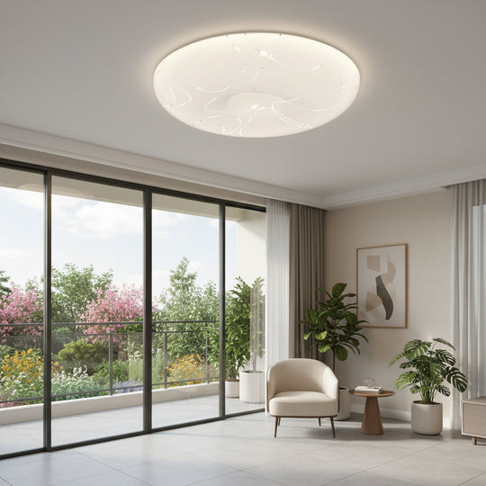 Кръгла LED плафониера 23 см, 22W, 3000K / 4000K / 6000K, бяла, метална и акрилна LED плафониера Заглавие по подразбиране Alessandro Design