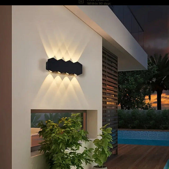 LED стенна лампа AX231, екстериор и интериор, 8 източника, 16W, черна, 3000K Външни стенни лампи Заглавие по подразбиране Alessandro Design