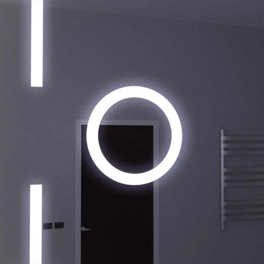 Правоъгълно светодиодно огледало, 120x80см, сензор за motionglow marcello, система за деактивиране, часовник и термометър, козметично увеличение
