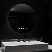Кръгло светодиодно огледало, 70 см, серена motionglow marcello, система за размразяване, часовник и термометър, размирен