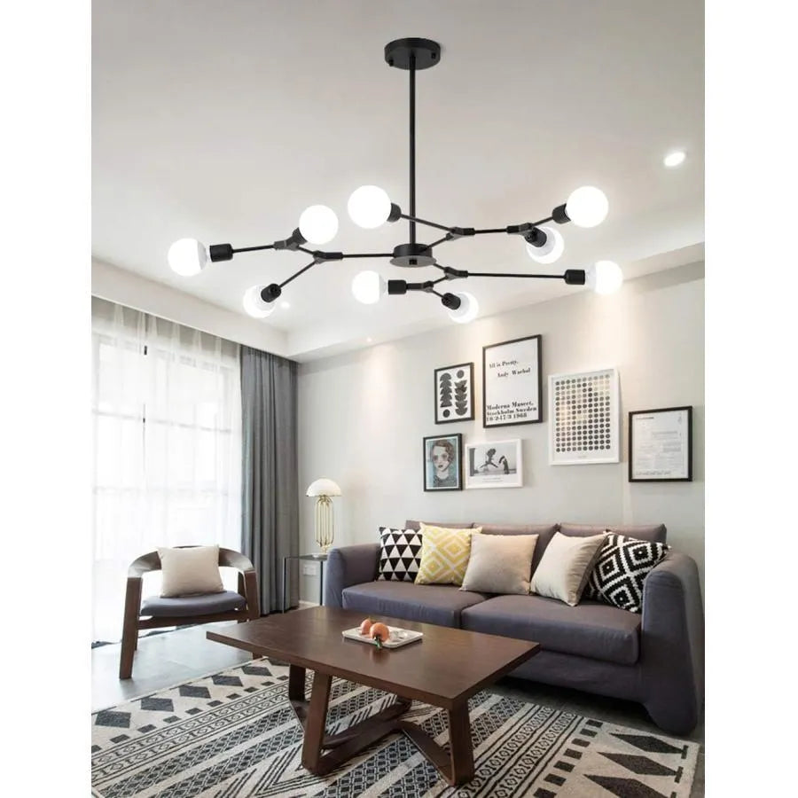 Architek Nona Chandelier, 9x E27, Black, Metal