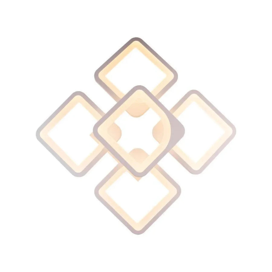 LED полилей с Zoe 96W дистанционно управление, 5 квадрата, студ/гореща/неутрална светлина, нестабилна, бяла