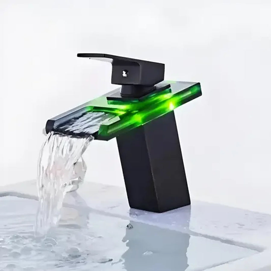 Батерия за измиване, сплав и стъкло, черно, OD3007