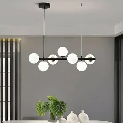 LOFT Pavilion модерен полилей с крушка, 7x G9, черен, метал, регулируема височина