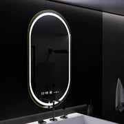 Овално LED огледало, 50x80cm, Roven Sensor Motionglow Marcello, система за деактивиране, часовник и термометър, Daimable