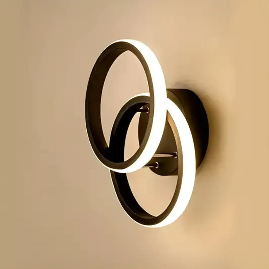 LED полилей VERTEX CIRCULA 22W, 2 кръга, метални рамки, студена/топла/неутрална светлина, черен