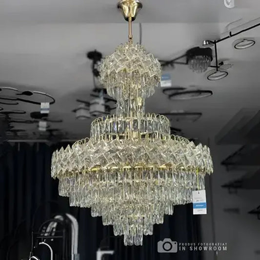 Junnut 21*E27 полилей, кристал и метал, златист