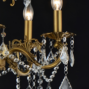 Candelabru Sansoiu Royal 12xe14 Метални и кристални регулируеми височина Античен месинг