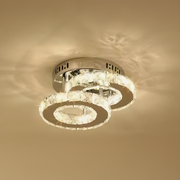 LED полилей с Crystal Royalo Rotonda 26W, 2 кръга, студена/гореща/неутрална светлина, лъскав хром