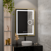 Правоъгълно светодиодно огледало, 50x70см, eclat motionglow marcello, система за размразяване, часовник и термометър, козметичен луп