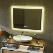 Правоъгълно светодиодно огледало 50x70cm Zampa Sensor Motionglow Marcello Clock Defrition System & Dimable термометър