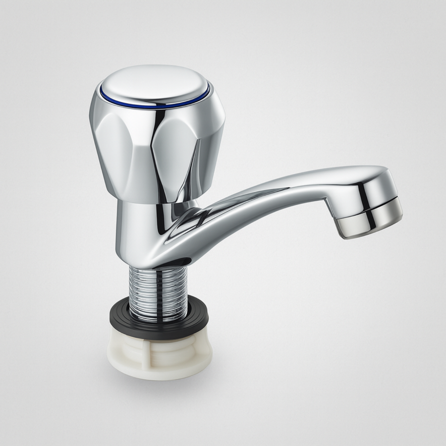 Смесител за баня с монтаж на мивка, студена вода, единична дръжка, лъскав хром