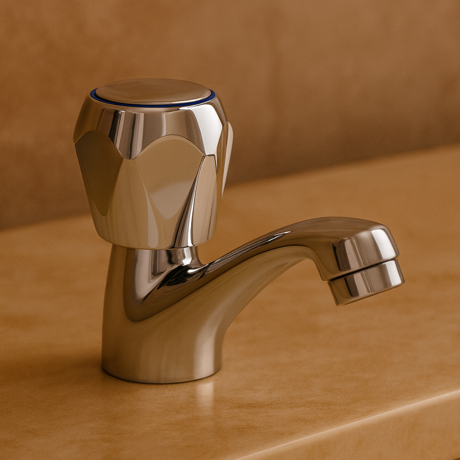 Смесител за баня с монтаж на мивка, студена вода, единична дръжка, лъскав хром