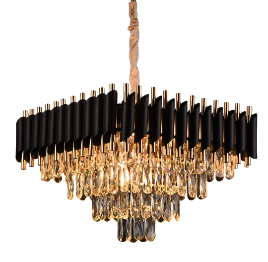 Crystal Candelabra VERSAILLES Nobile 5xE14, Диаметър 38cm, Височина 35cm Adjustable, Gold, Black, Metal, Crystal Crystal Candelabra Заглавие по подразбиране Alessandro Design