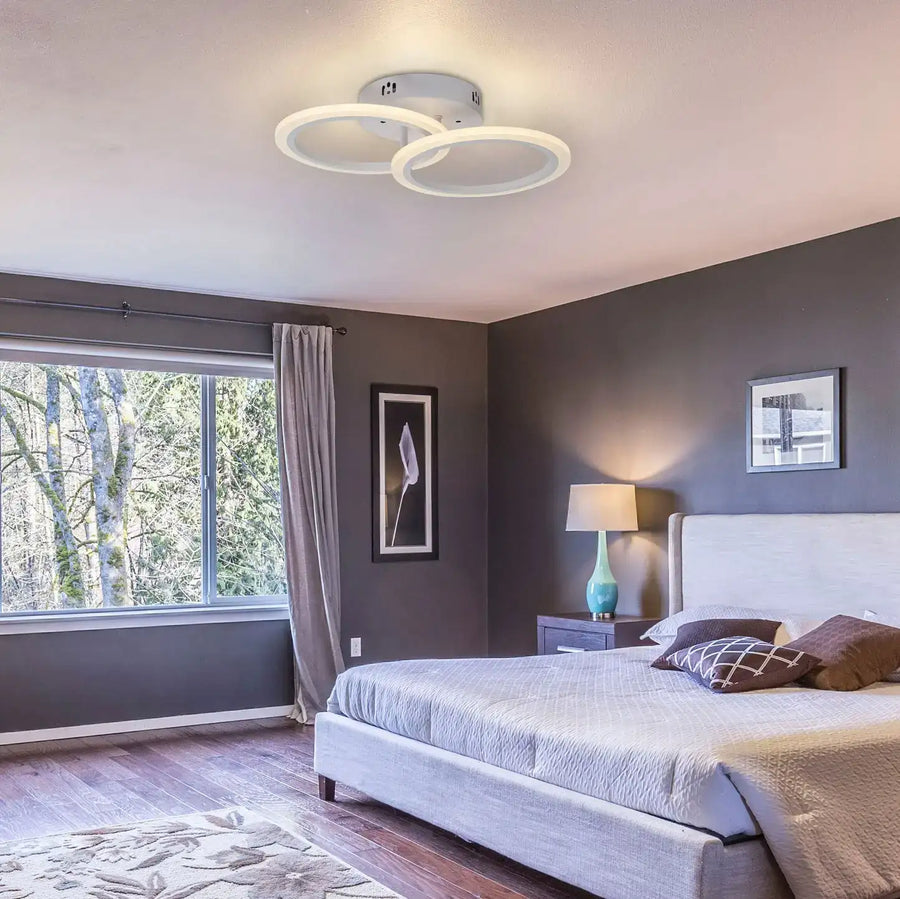 LED полилей с дистанционно управление на Betty 28W, 2 кръга, студ/гореща/неутрална светлина, лъч, бяло