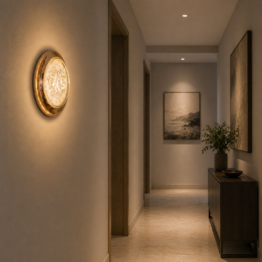 Декоративна LED стенна лампа CELESTIA Ø20 Cold/Neutral/Warm Light Golden Вътрешни стенни лампи Default Title Alessandro Design