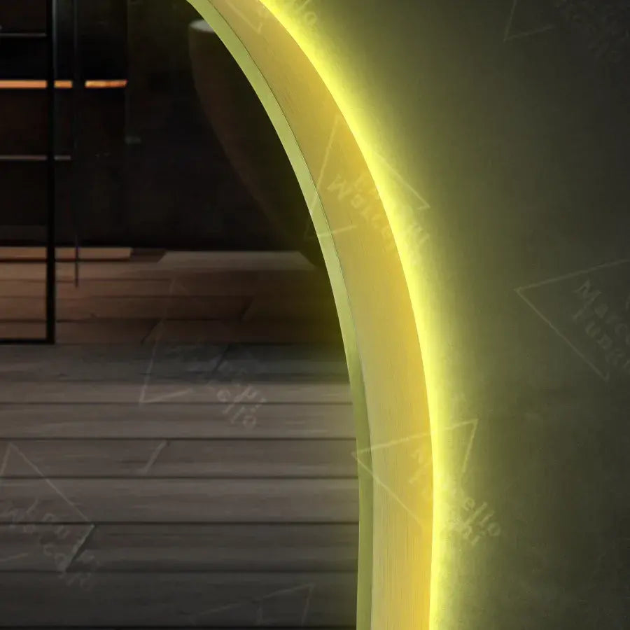 Овално LED огледало, 60x80см, се връщам на сензор Marcello, система за деактивиране, часовник и термометър, Davable