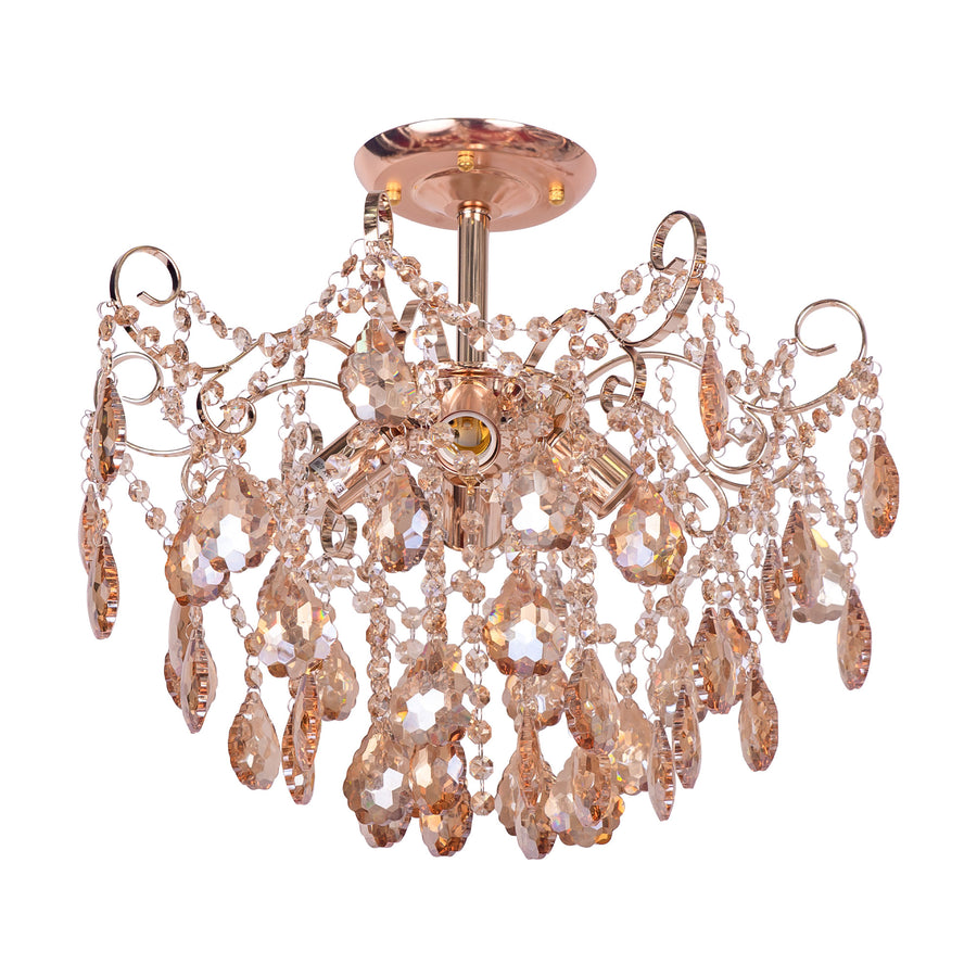 Кристален полилей Fiamma, 4x E27, диаметър 50 cm, злато