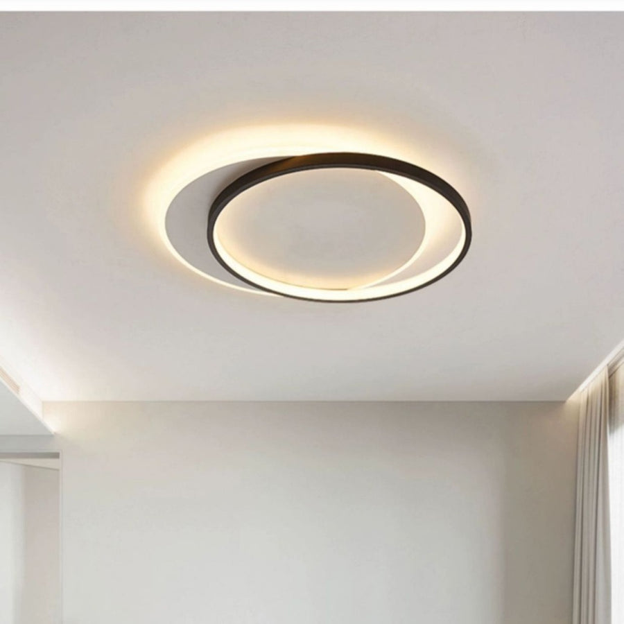 LED полилей със 76W дистанционно управление на Киара, 3 кръга, студена/гореща/неутрална светлина, проклет, черно