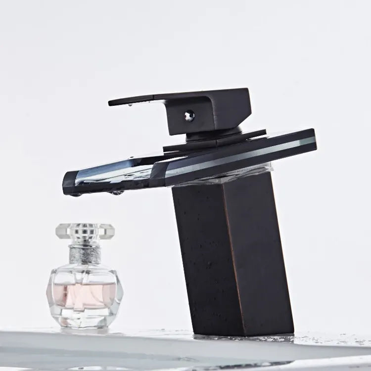 Батерия за измиване, сплав и стъкло, черно, OD3007