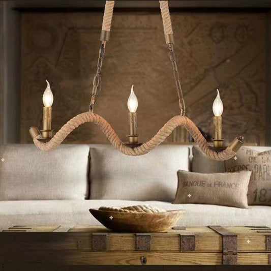 Lustrage Lust, 3*E27, кафяв, метален и канап