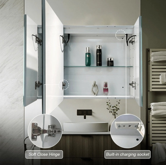 Тереза гардероб с LED огледало DBP125 100x70 сиво