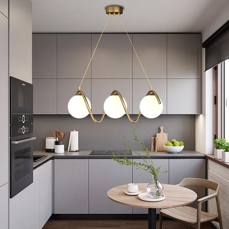 Полилей LOFT Haven, 3x G9, бяло злато, метал, регулируема височина, модерен