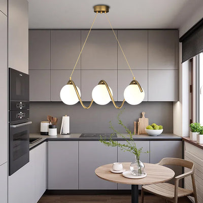 Полилей LOFT Haven, 3x G9, бяло злато, метал, регулируема височина, модерен