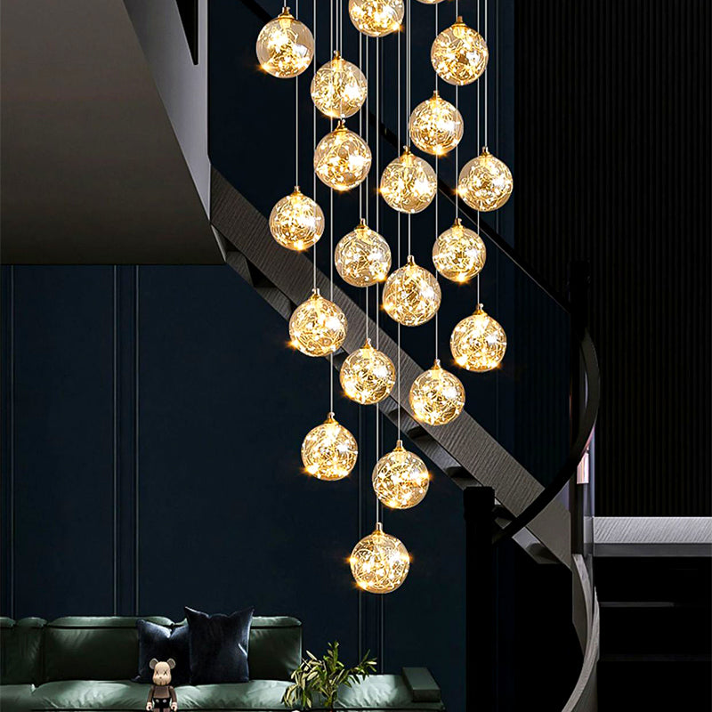 LED кристален полилей Kilkenny Culmino, 144W, неутрална светлина, диаметър 60 см, злато