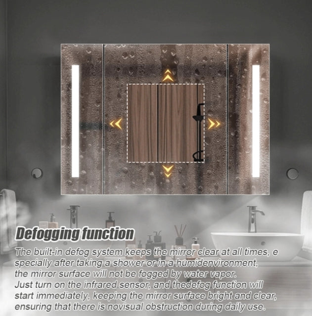 Тереза гардероб с LED огледало DBP125 100x70 сиво