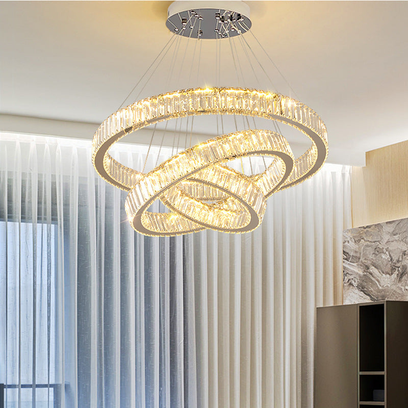 LULUS LED PRISM LUMINIS, CRYSTAL and METAL, 210W, 4 кръга, химируем, регулируема височина, студена/гореща/неутрална светлина, луксозно осветление