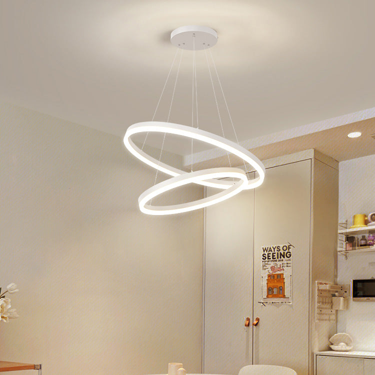 Окачен LED полилей с дистанционно управление CASIANA 42W, 2 кръга, Студена/Топла/Неутрална светлина, Димируем, Бял, Регулируема Височина