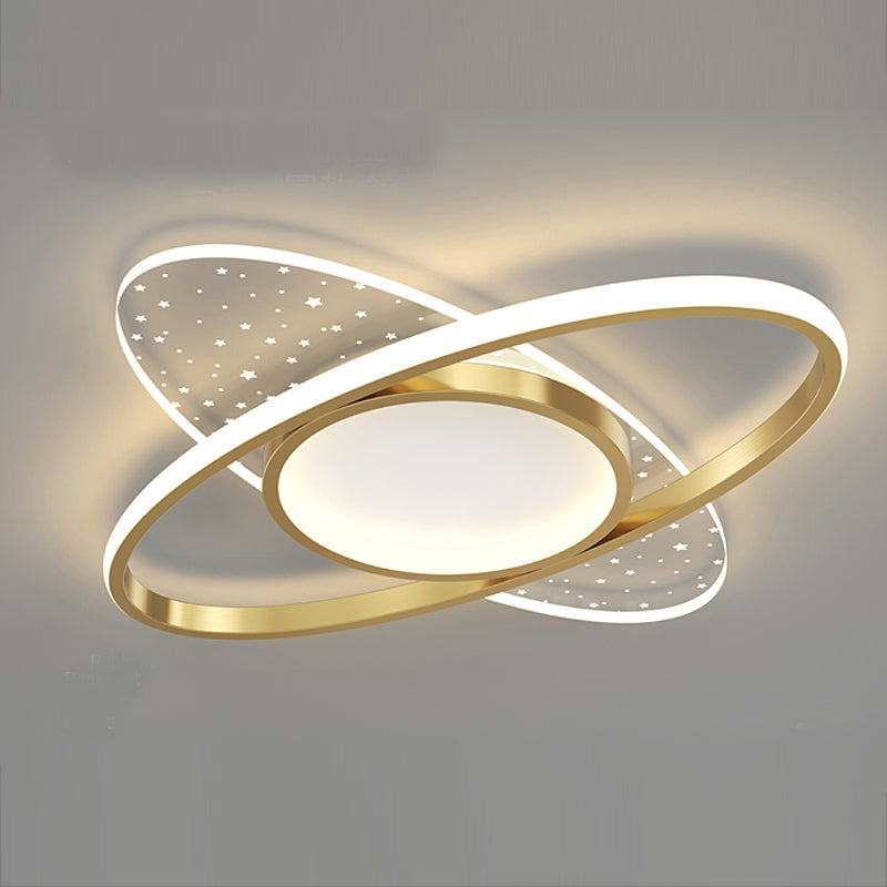 LED полилей с дистанционно управление VARIO 61W, Овален, Студена/Топла/Неутрална светлина, Димируем, Златен