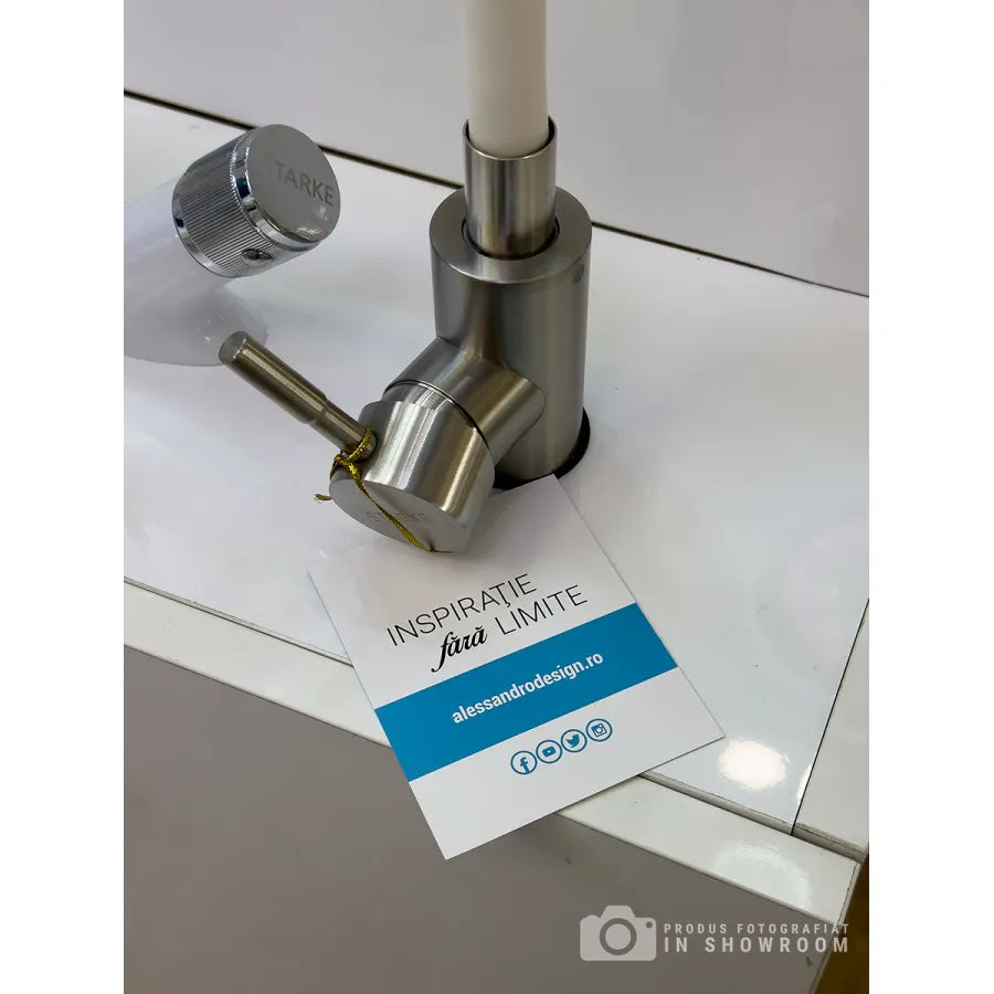 Батерия с гъвкава тръба, неръждаема стомана, сатен и бяла, CF025WH