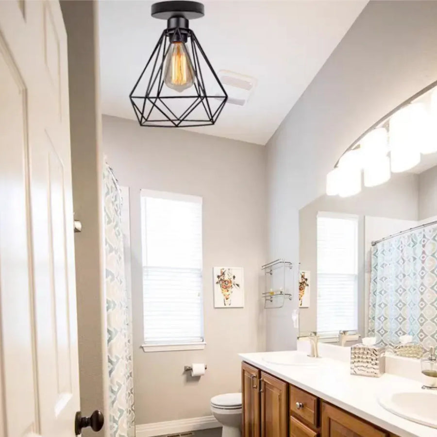 Похот с лампи, Grracie, Diamond, 1xe27, черен