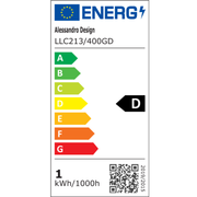 Кристален LED полилей LLC213/400GD кръгъл, 22W, студена/топла/неутрална светлина, кристал, злато