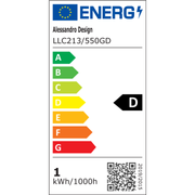 Кристален LED полилей LLC213/550GD кръгъл, 30W, студена/топла/неутрална светлина, кристали, блестящо злато