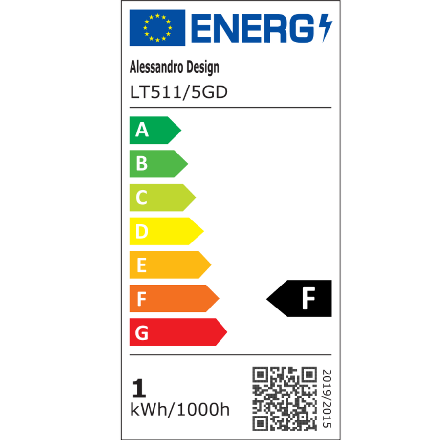 LED полилей с дистанционно управление DARIO, 5 кръга, 138W, топла/студена/неутрална светлина, димируем, златен