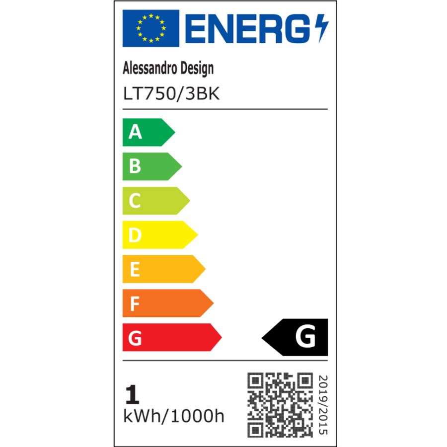 LED полилей с дистанционно управление 73W, 3 елемента, Студена/Топла/Неутрална светлина, Димируем, Черен, LT750/3BK