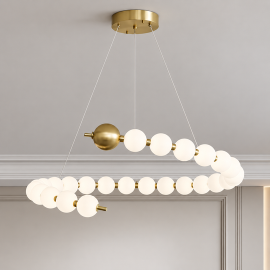 Aurelia 41W акрилен LED висящ полилей с дистанционно управление, димируем, 3000K/4000K/6000K, злато, метал и акрил