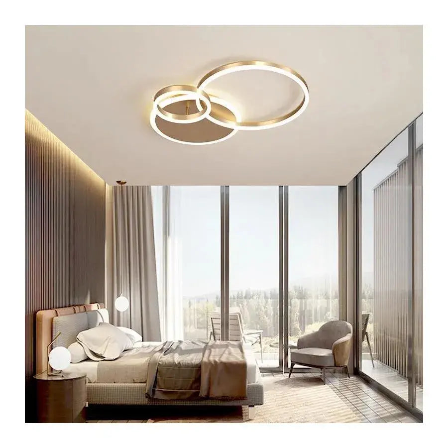 LED похот на Myrene 110W дистанционно управление, 2 кръга, студена/гореща/неутрална светлина, нестабилна, златиста