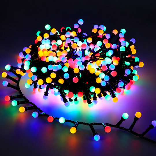Линейна коледна инсталация Mini Balls, многоцветна светлина, 1000 см, 300 светодиода, IP44