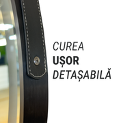 Кръгло LED огледало, 60 см, Celeste Majesti Noir Eleve Motionglow Marcello, система за дефиниция, часовник и термометър, размирен
