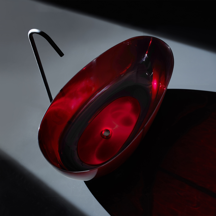 Свободно стоящо, овално, бордо червено, Расина, 170x78x67cm