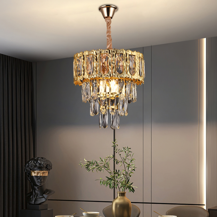 Belvedere Petito 3xe14 Кристален полилей, диаметър 30 см, лъскаво злато, регулируема височина