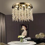 Кристален LED полилей LLC213/550GD кръгъл, 30W, студена/топла/неутрална светлина, кристали, блестящо злато