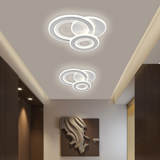 LED LED квадрат 36W, 3 кръга, студена/гореща/неутрална светлина, бяла