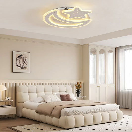 LED полилей с дистанционно управление Coralia RGB 81W, луна и звезда, студ/горещ/бял неутрален бял